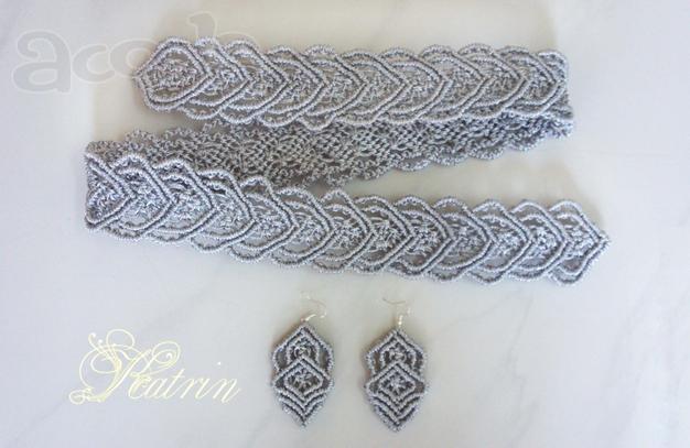 Пояс широкий и серьги "Сердце"