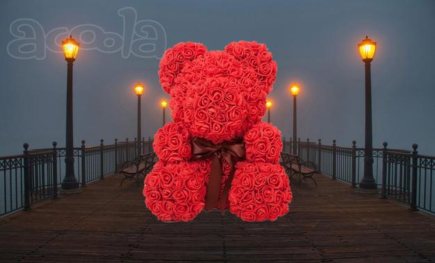 Мишка из 3D роз. Тренд сезона.