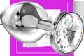 БОЛЬШАЯ СЕРЕБРИСТАЯ ПРОБКА DIAMOND CLEAR SPARKLE LARGE С ПРОЗРАЧНЫМ КРИСТАЛЛОМ - 8 СМ. от Love Monster
