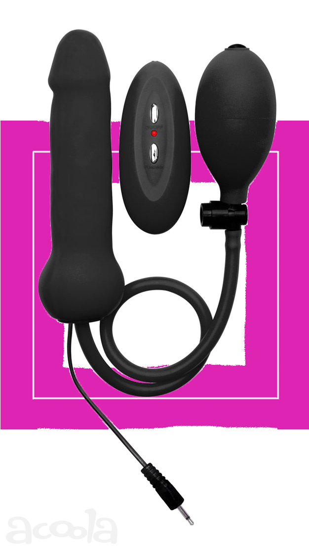 ЧЁРНЫЙ РАСШИРЯЮЩИЙСЯ ВИБРОПЛАГ - 15,5 СМ. от Love Monster