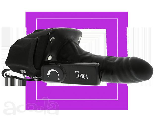 МУЖСКОЙ ФАЛЛОПРОТЕЗ С ВИБРАЦИЕЙ ROBOTIC MALE STRAP-ON BLACK - 17 СМ от Love Monster