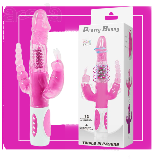 РОЗОВЫЙ ВИБРАТОР-РОТАТОР - 22,3 СМ. от Love Monster