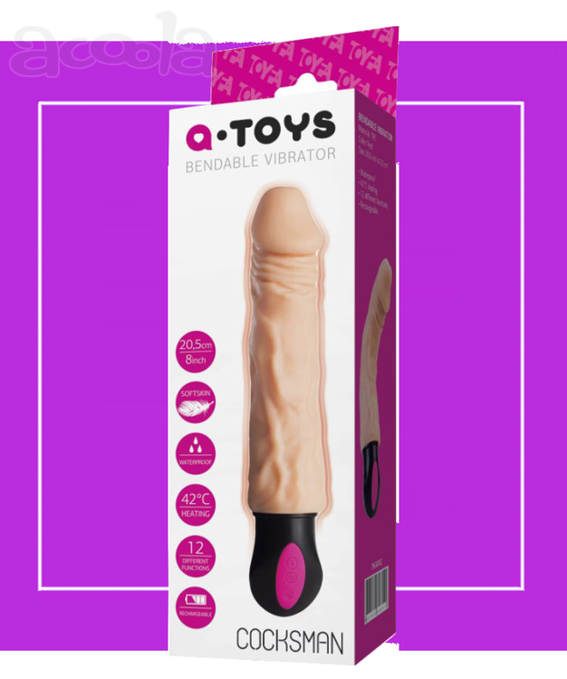 ТЕЛЕСНЫЙ ГНУЩИЙСЯ ВИБРАТОР С ФУНКЦИЕЙ НАГРЕВА - 20,5 СМ. от Love Monster