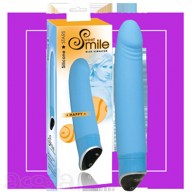 ГОЛУБОЙ ВИБРАТОР SMILE HAPPY - 22 СМ от Love Monster