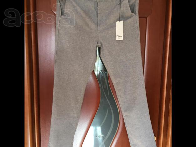Брюки новые elegance италия 46 м серые тонкие летние классика прямые